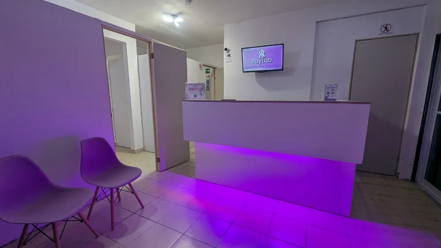 Recepción moderna y acogedora de Raylab